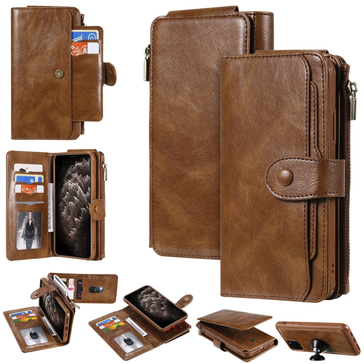 Multifunctional Retro Detachable Magnetic Horizontal Flip Leather Case with Card Slots & Holder & Wallet & Photo Frame, For iPhone 6 / 7 / 8, For iPhone X / XS, For iPhone XR, For iPhone XS Max, For iPhone 11, For iPhone 11 Pro, For iPhone 11 Pro Max