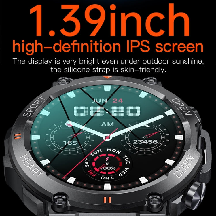 K56 Pro 1.39 inch Smart Silicone Strap Wristband Support Heart Rate Monitoring / Blood Pressure Monitoring, Silicone Strap (Black), Silicone Strap (Khaki), Silicone Strap (Green)