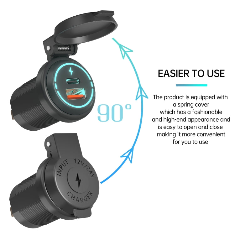 ZH-1786A2 QC3.0 USB-A + Type-C Dual Interface Car Charger, Cable Length: 60cm, ZH-1786A2