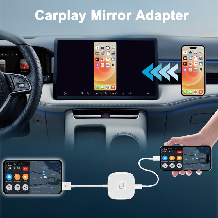THT-020-7 USB + USB-C / Type-C Carplay Mirror Adapter for iPhone, THT-020-7