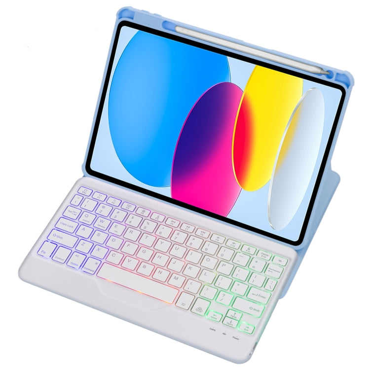 F10BS 360 Rotation Acrylic Transparent Bluetooth Keyboard Leather Case With Backlight, F10BS