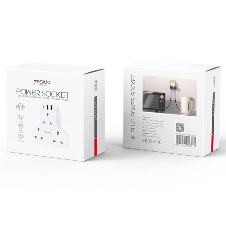 Yesido MC-15 PD+QC 3.0 3250W Home High Power Fast Charging Socket, MC-15
