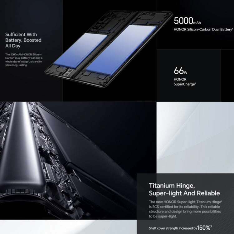 Honor Magic V2 5G, 7.92 inch + 6.43 inch MagicOS 7.2 Snapdragon 8 Gen2 Octa Core up to 3.36GHz, Network: 5G, OTG, Not Support Google Play, 16GB+256GB, 16GB+512GB