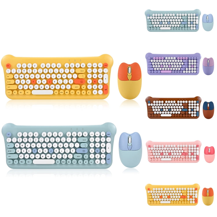 QW05 Mixed Color Portable 2.4G Wireless Keyboard Mouse Set