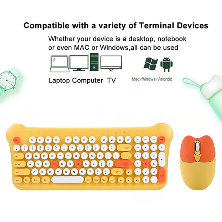 QW05 Mixed Color Portable 2.4G Wireless Keyboard Mouse Set