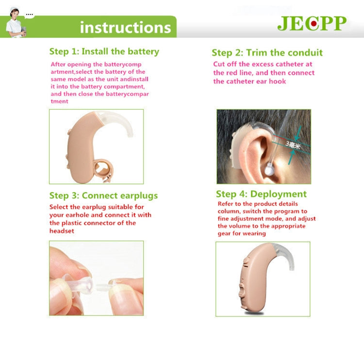 KAIXINWEI B145 DC3.7V Earhook Hearing Aid Sound Amplifier, B145
