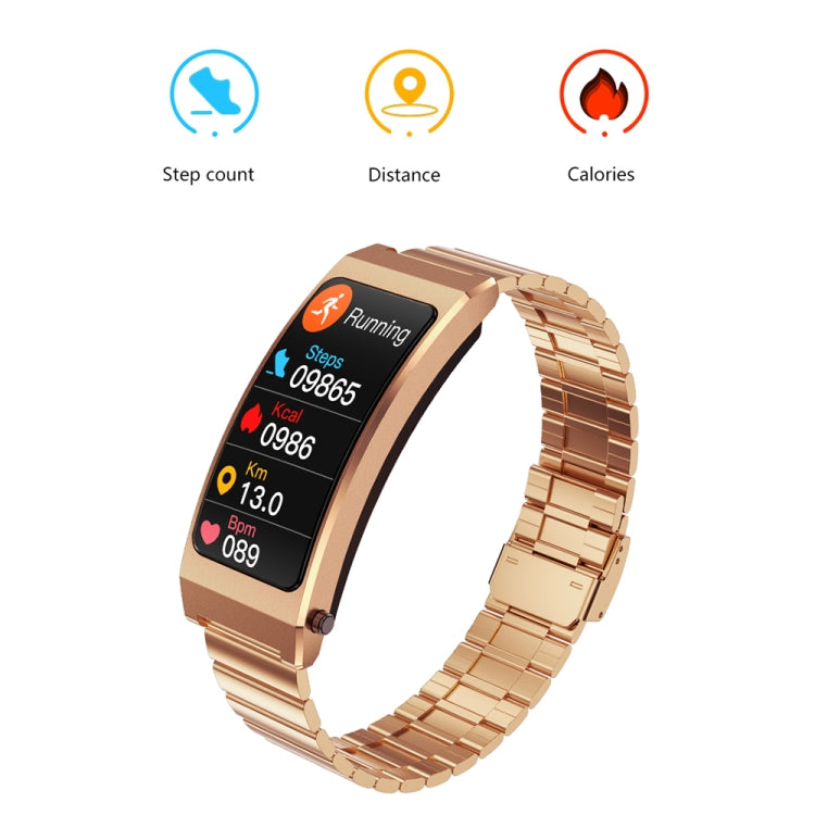 K13S 1.14 inch TFT Screen Leather Strap Smart Calling Bracelet Supports Sleep Management/Blood Oxygen Monitoring, Leather Strap