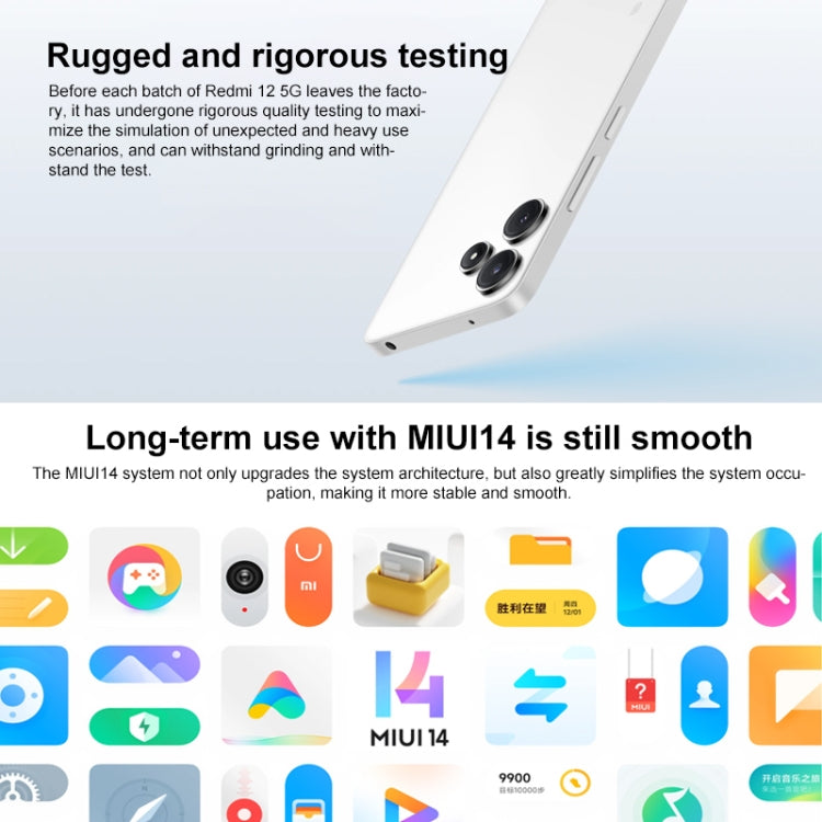 Xiaomi Redmi 12 5G, 6.79 inch MIUI 14 Qualcomm Snapdragon 4 Gen2 Octa Core up to 2.2GHz, Network: 5G, Not Support Google Play, 8GB+256GB