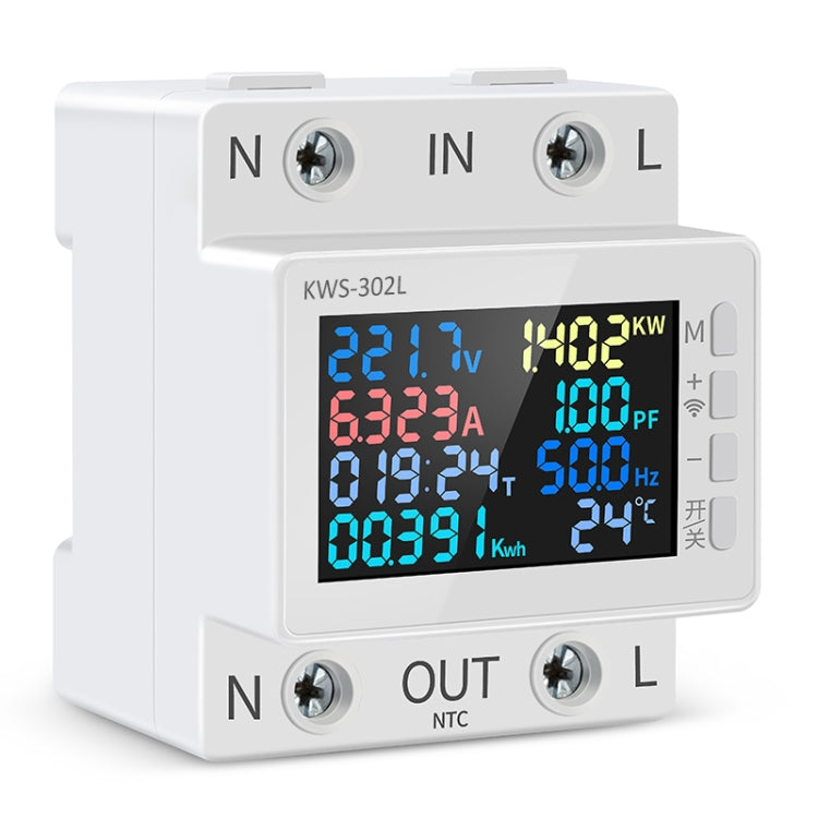 KWS-302L 170-270V Multifunctional AC Digital Display Rail Voltage and Current Monitoring Meter, KWS-302L