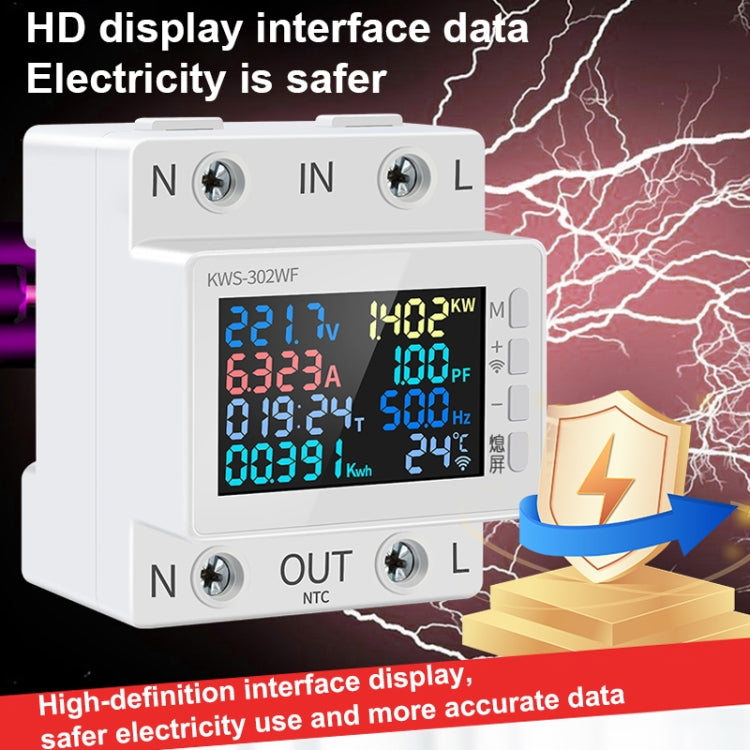 KWS-302L 170-270V Multifunctional AC Digital Display Rail Voltage and Current Monitoring Meter, KWS-302L