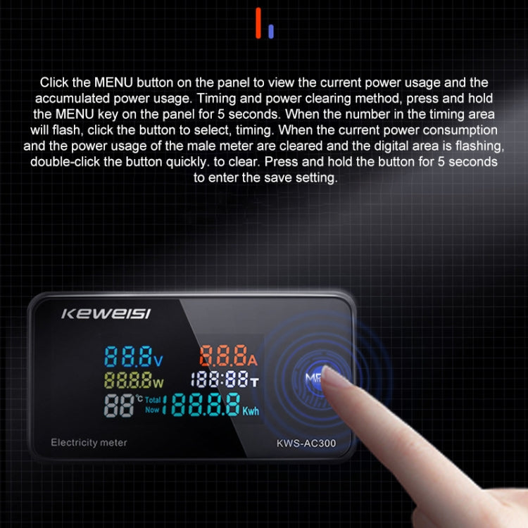 KWS-AC300-100A 50-300V AC Digital Current Voltmeter with Opening Transformer, KWS-AC300-100A with Opening Transformer