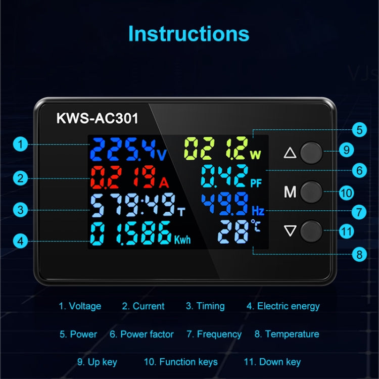 KWS-AC301L-100A 50-300V AC Digital Display Closed Current Voltmeter with 485 Communication, KWS-AC301L-100A Closed Current