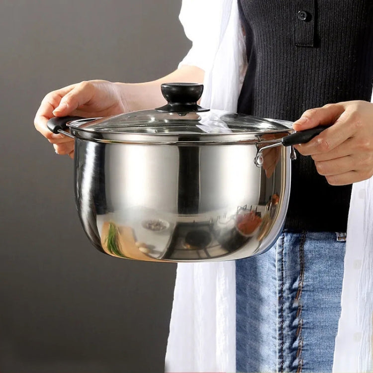 26cm Stainless Steel Thickened Soup Pot Small Stew Pot Induction Gas Stove Universal Pots, Single Layer, Dual Layer