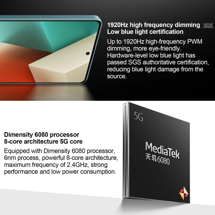 Xiaomi Redmi Note 13 5G, 6.67 inch MIUI 14 Mediatek Dimensity 6080 Octa Core up to 2.4GHz, Network: 5G, 6GB+128GB, 8GB+128GB, 8GB+256GB, 12GB+256GB