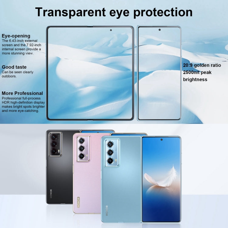 Honor Magic Vs2, Side Fingerprint, 7.92 inch + 6.43 inch MagicOS 7.2 Snapdragon 8+ Gen1 Octa-Core 3.0GHz, OTG, NFC, Not Support Google Play, 12GB+256GB, 16GB+512GB