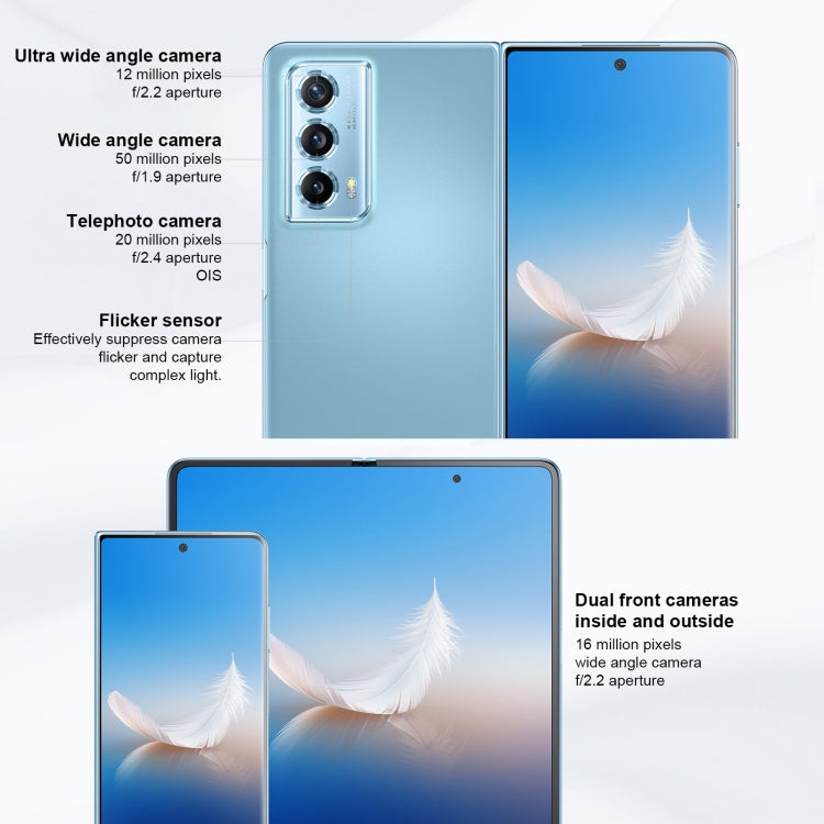 Honor Magic Vs2, Side Fingerprint, 7.92 inch + 6.43 inch MagicOS 7.2 Snapdragon 8+ Gen1 Octa-Core 3.0GHz, OTG, NFC, Not Support Google Play, 12GB+256GB, 16GB+512GB