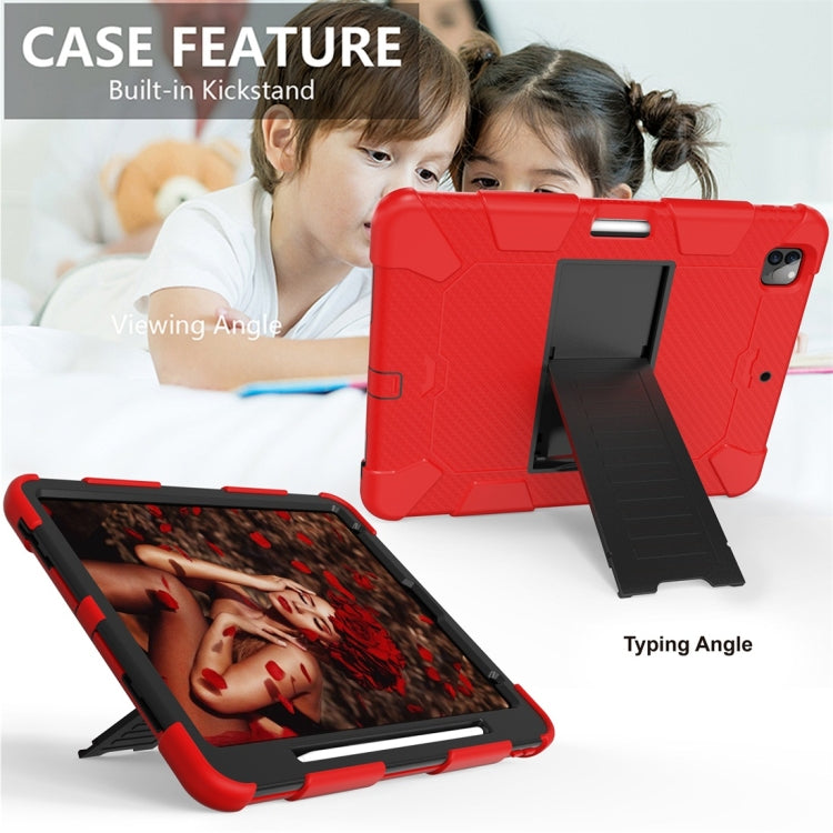 For iPad Pro 12.9 (2018) / (2020) Shockproof Two-Color Silicone Protective Case with Holder, For iPad Pro 12.9 (2018) / (2020)