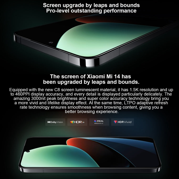 Xiaomi 14, 6.36 inch Xiaomi HyperOS Snapdragon 8 Gen 3 Octa Core 4nm up to 3.3GHz, NFC, Network: 5G, 12GB+256GB, 16GB+512GB, 16GB+1TB