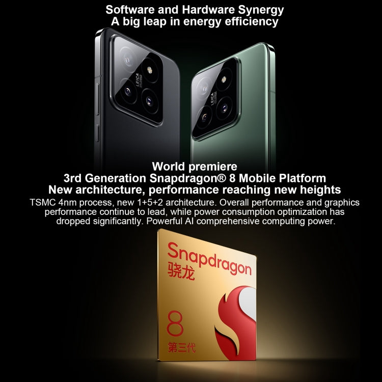Xiaomi 14, 6.36 inch Xiaomi HyperOS Snapdragon 8 Gen 3 Octa Core 4nm up to 3.3GHz, NFC, Network: 5G, 12GB+256GB, 16GB+512GB, 16GB+1TB