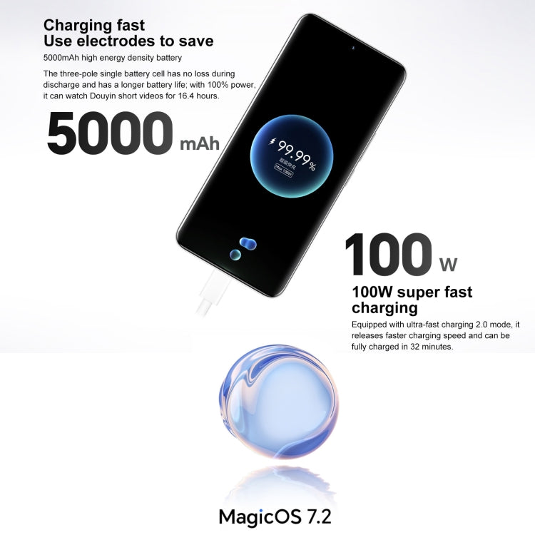 Honor 100, Screen Fingerprint Identification, 6.7 inch MagicOS 7.2 Snapdragon 7 Gen 3 Octa Core up to 2.63GHz, Network: 5G, NFC, OTG, Support Google Play, 12GB+256GB, 16GB+256GB, 16GB+512GB