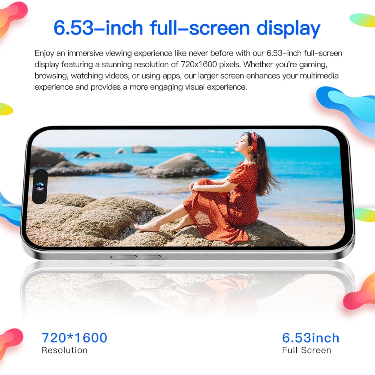 i15ProMax / U18, 6.53 inch Face Identification Android 8.1 MTK6737 Quad Core, Network: 4G, OTG, Dual SIM, 3GB+32GB