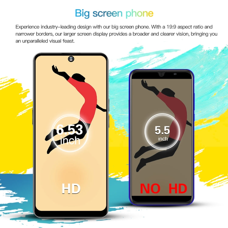 M6Pro / U30, 6.53 inch Screen, Face Identification, Android 8.1 MTK6737 Quad Core, Network: 4G, OTG, Dual SIM, 3GB+32GB