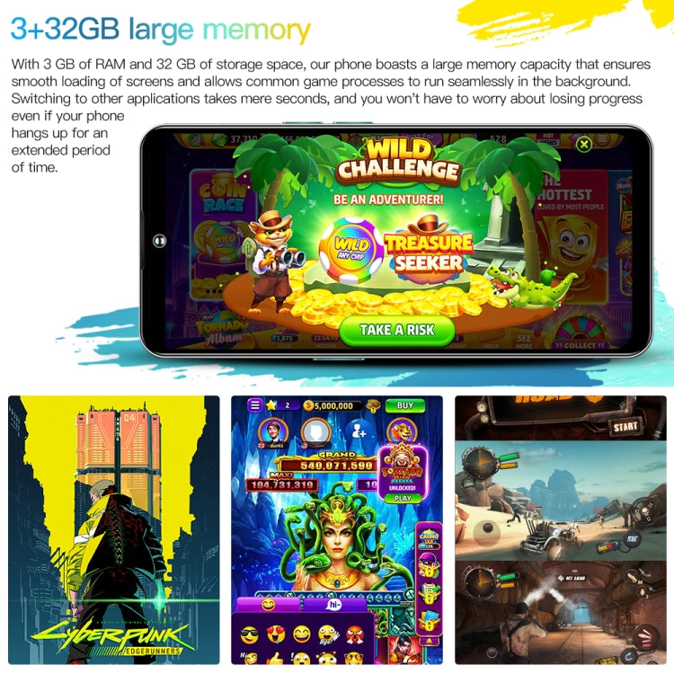 M6Pro / U30, 6.53 inch Screen, Face Identification, Android 8.1 MTK6737 Quad Core, Network: 4G, OTG, Dual SIM, 3GB+32GB