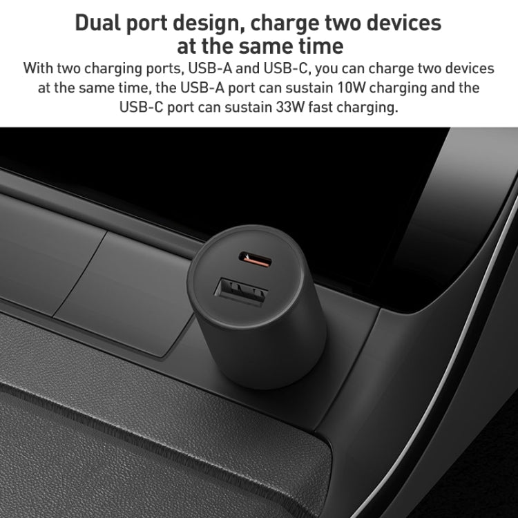 Original Xiaomi 43W Dual Ports USB + USB-C / Type-C Car Charger 1A1C, 43W