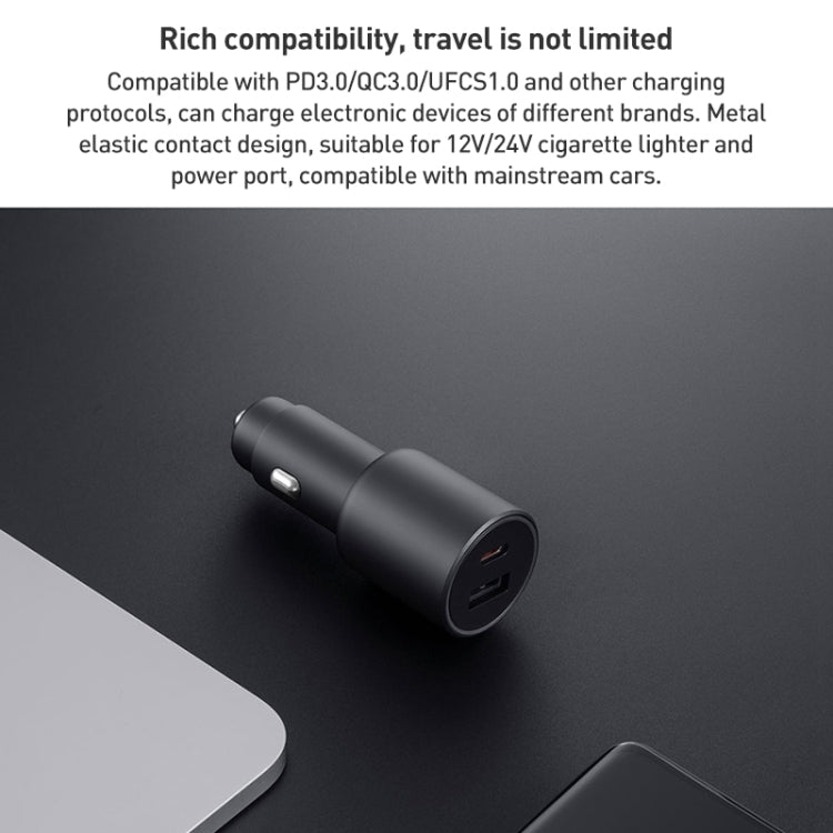 Original Xiaomi 43W Dual Ports USB + USB-C / Type-C Car Charger 1A1C, 43W