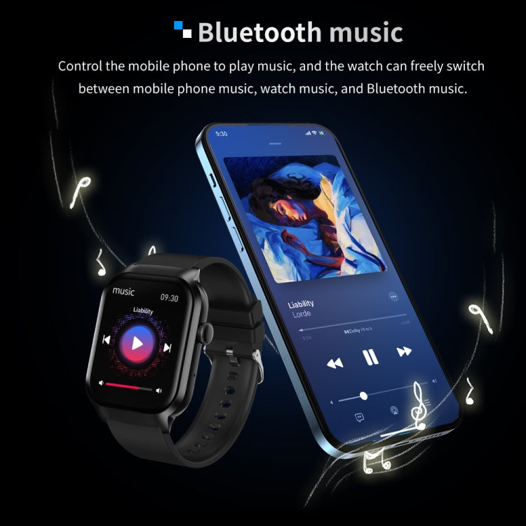 2.01 inch Three-bead Steel Strap Bluetooth Call Smart Watch Support Heart Rate Monitoring / Non-invasive Blood Sugar, Three-bead Steel Strap Black