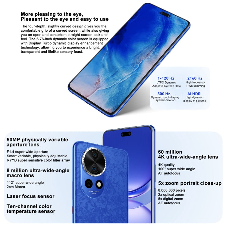 Huawei nova 12 Pro, Screen Fingerprint Identification, 6.76 inch HarmonyOS 4.0 Octa Core, Network: 4G, NFC, OTG, Not Support Google Play, 12GB+256GB, 12GB+512GB