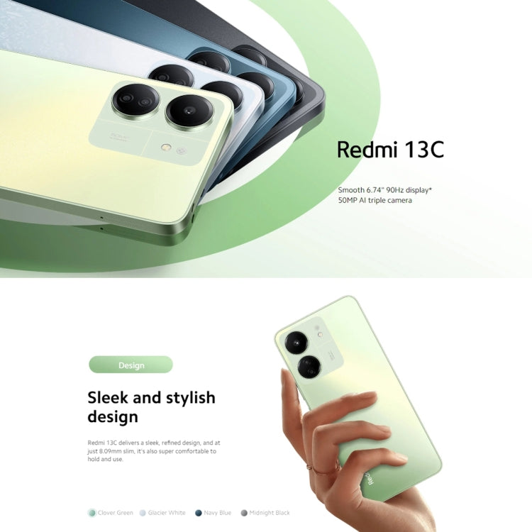 Xiaomi Redmi 13C 5G, 6.74 inch MIUI 14 MediaTek Dimensity 6100+ Octa Core 2.2GHz, NFC, Network: 5G, Not Support Google Play, 4GB+128GB, 6GB+128GB, 8GB+256GB