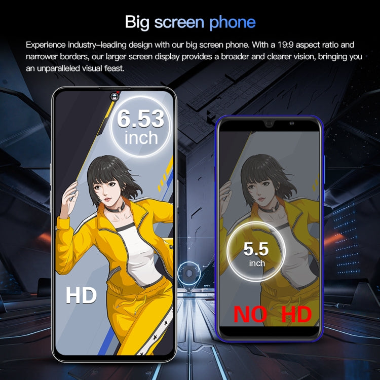 Povo5pro / PU31, 6.53 inch Face Identification Android 8.1 MTK6753 Octa Core, Network: 4G, AI GPT4, Dual SIM, 3GB+32GB