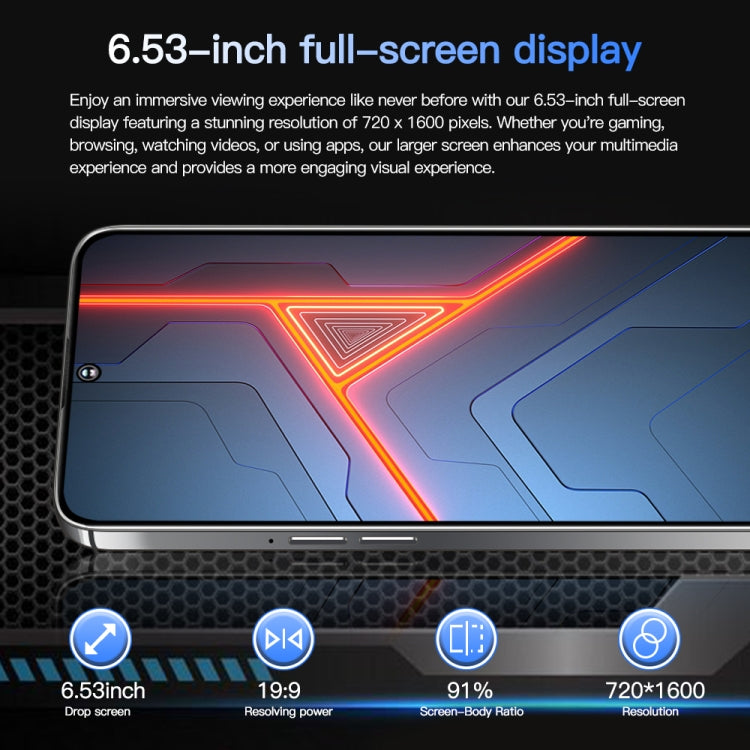 Povo5pro / PU31, 6.53 inch Face Identification Android 8.1 MTK6753 Octa Core, Network: 4G, AI GPT4, Dual SIM, 3GB+32GB