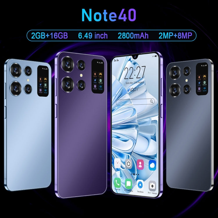 Note40 / X16, 6.49 inch Face Identification Android 8.1 MTK6580A Quad Core, Network: 3G, Dual SIM, 2GB+16GB