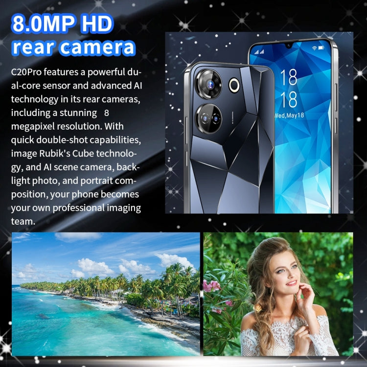 C20 Pro / X19, 6.49 inch Face Identification Android 8.1 MTK6580A Quad Core, Network: 3G, Dual SIM, 2GB+16GB