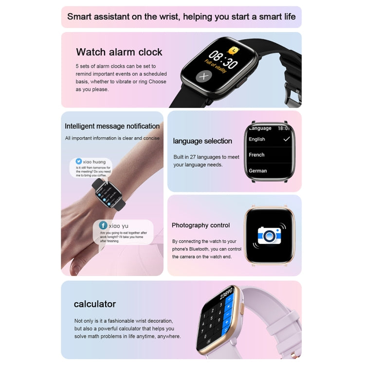 HD12 1.75 inch IP68 Waterproof Smart Watch, Support Blood Oxygen Monitoring