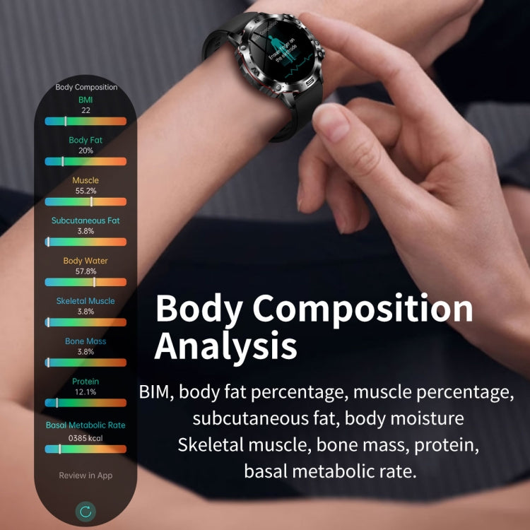 ET482 1.43 inch AMOLED Screen Sports Smart Watch Support Bluetooth Call / ECG Function