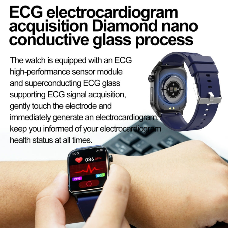 ET580 2.04 inch AMOLED Screen Sports Smart Watch Support Bluetooth Call / ECG Function