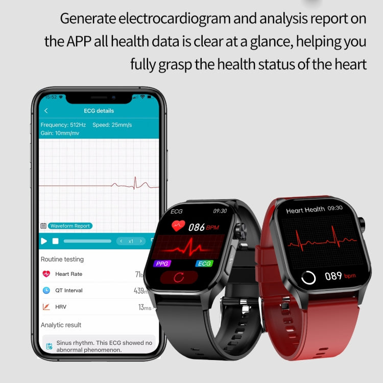 ET580 2.04 inch AMOLED Screen Sports Smart Watch Support Bluetooth Call / ECG Function
