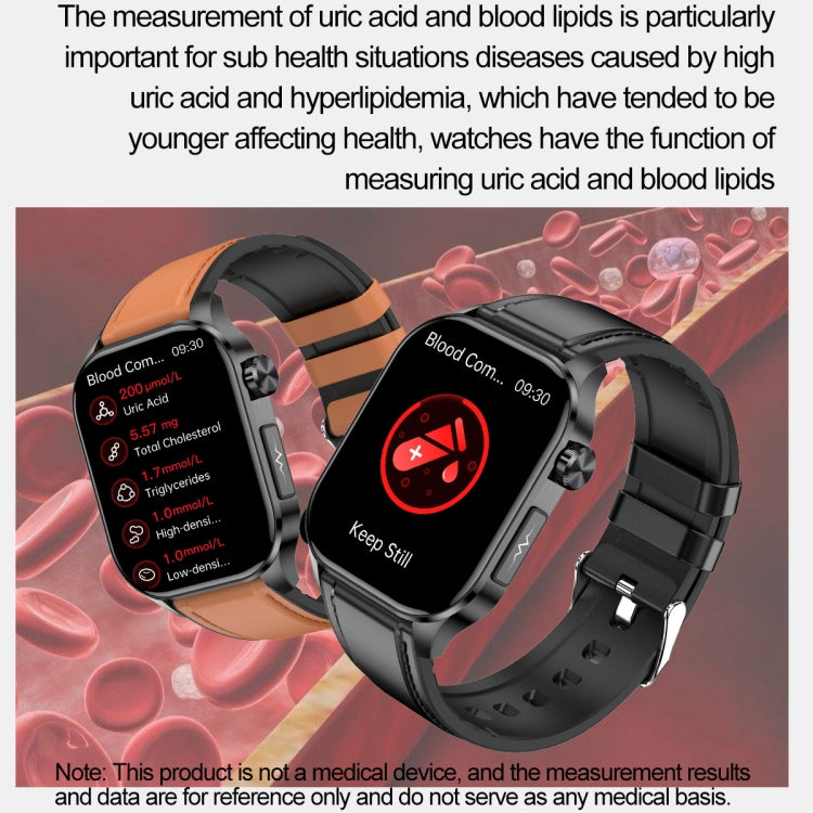 ET580 2.04 inch AMOLED Screen Sports Smart Watch Support Bluetooth Call / ECG Function
