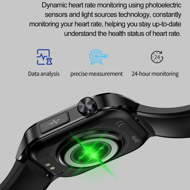 ET580 2.04 inch AMOLED Screen Sports Smart Watch Support Bluetooth Call / ECG Function