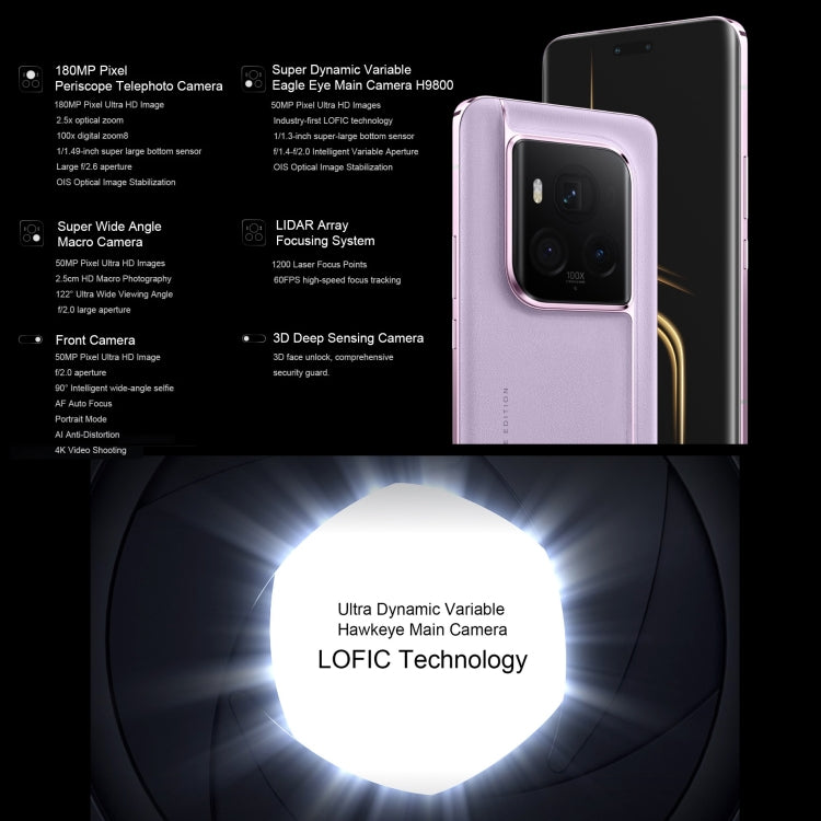 Honor Magic6 Ultimate, 6.8 inch Magic OS 8.0 Snapdragon 8 Gen 3 Octa Core up to 3.3GHz, Network: 5G, OTG, NFC, Support Google Play, 16GB+512GB, 16GB+1TB