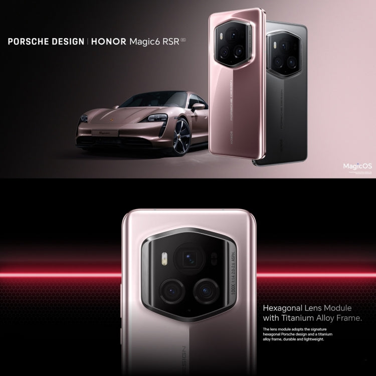 Honor Magic6 RSR Porsche Design, 6.8 inch Magic OS 8.0 Snapdragon 8 Gen 3 Octa Core up to 3.3GHz, Network: 5G, OTG, NFC, Support Google Play, 24GB+1TB