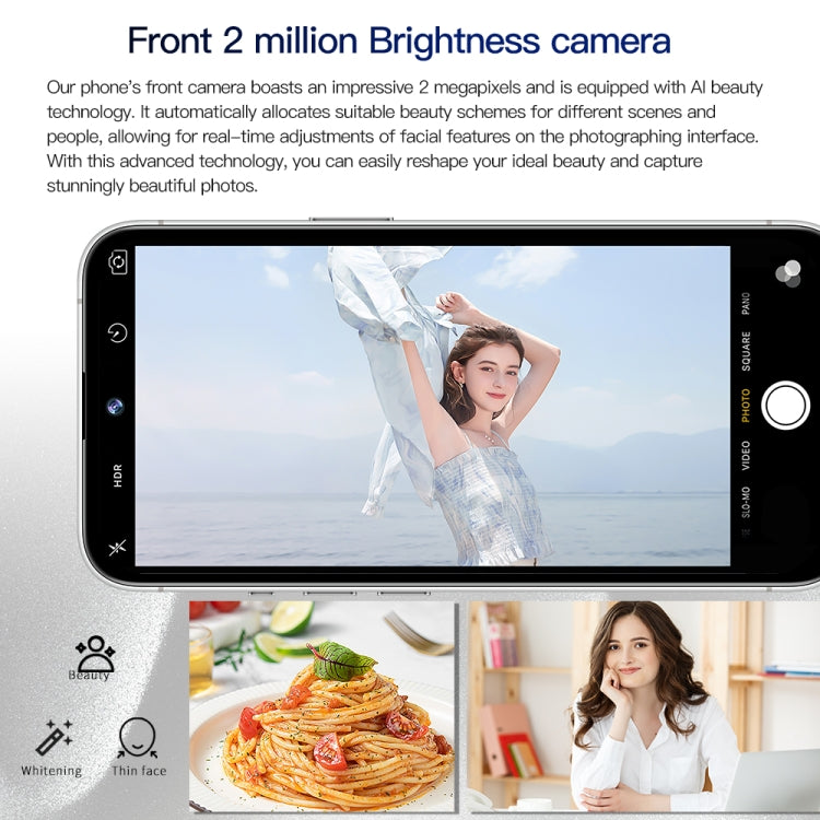 i15 Pro Max / Q5, 6.5 inch Screen, Face Identification, Android 8.1 MTK6580P Quad Core, Network: 3G, Dual SIM, 2GB+16GB
