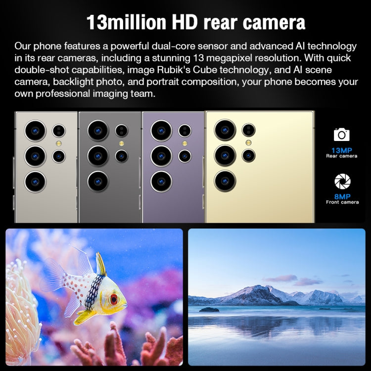 S24 Ultra / L26, 6.75 inch Screen, Face Identification, Android 8.1 MTK6580P Quad Core, Network: 3G, Dual SIM, L26 2GB+16GB