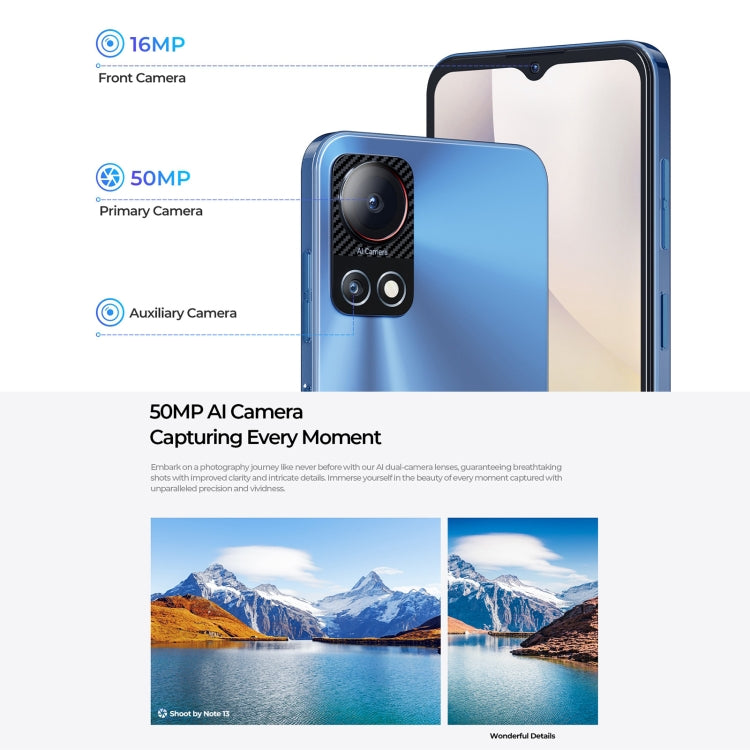 HOTWAV Note 13, Side Fingerprint Identification, 6.6 inch Android 13 T606 Octa Core up to 1.6GHz, Network: 4G, NFC, OTG, 4GB+128GB