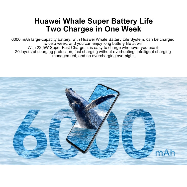 HUAWEI Enjoy 70S, Side Fingerprint Identification, 6.75 inch HarmonyOS 4.2 Octa Core 2.4GHz, Network: 4G, Not Support Google Play, 8GB+128GB, 8GB+256GB