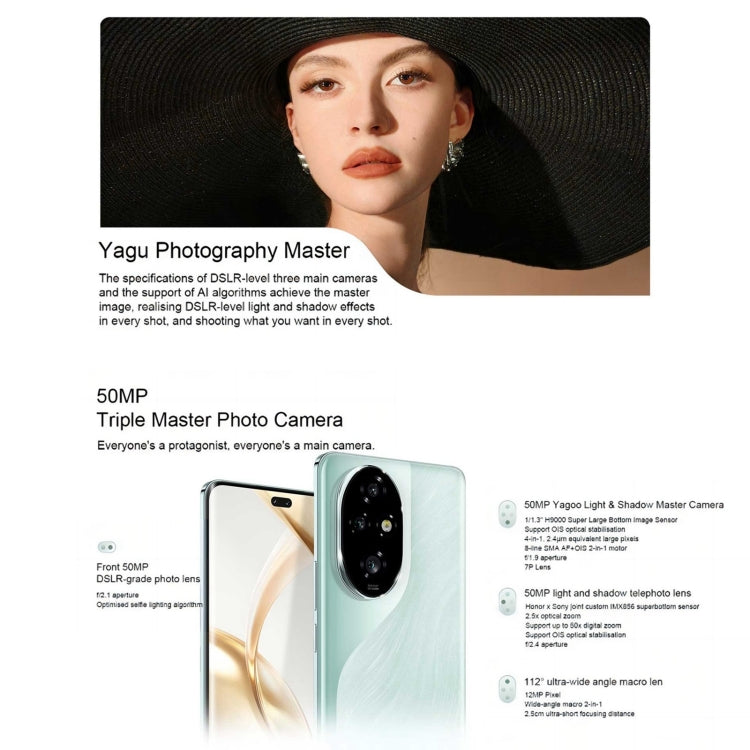 Honor 200 Pro, Screen Fingerprint Identification, 6.78 inch MagicOS 8.0 Snapdragon 8s Gen 3 Octa Core, Network: 5G, NFC, OTG, 12GB+256GB, 12GB+512GB, 16GB+512GB
