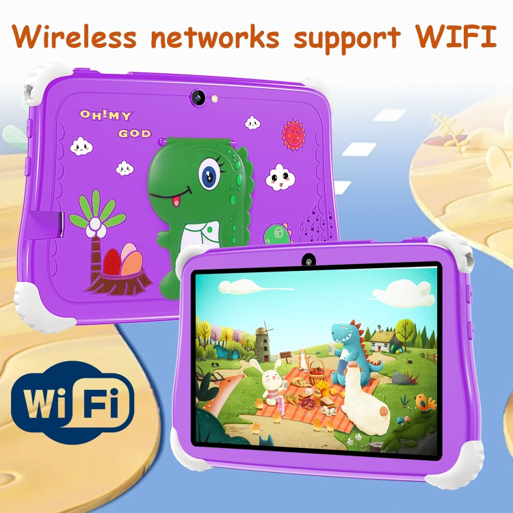C75 Dinosaur 7 inch WiFi Kids Tablet PC, Android 7.0 MT6735 Octa Core CPU, 2GB+16GB